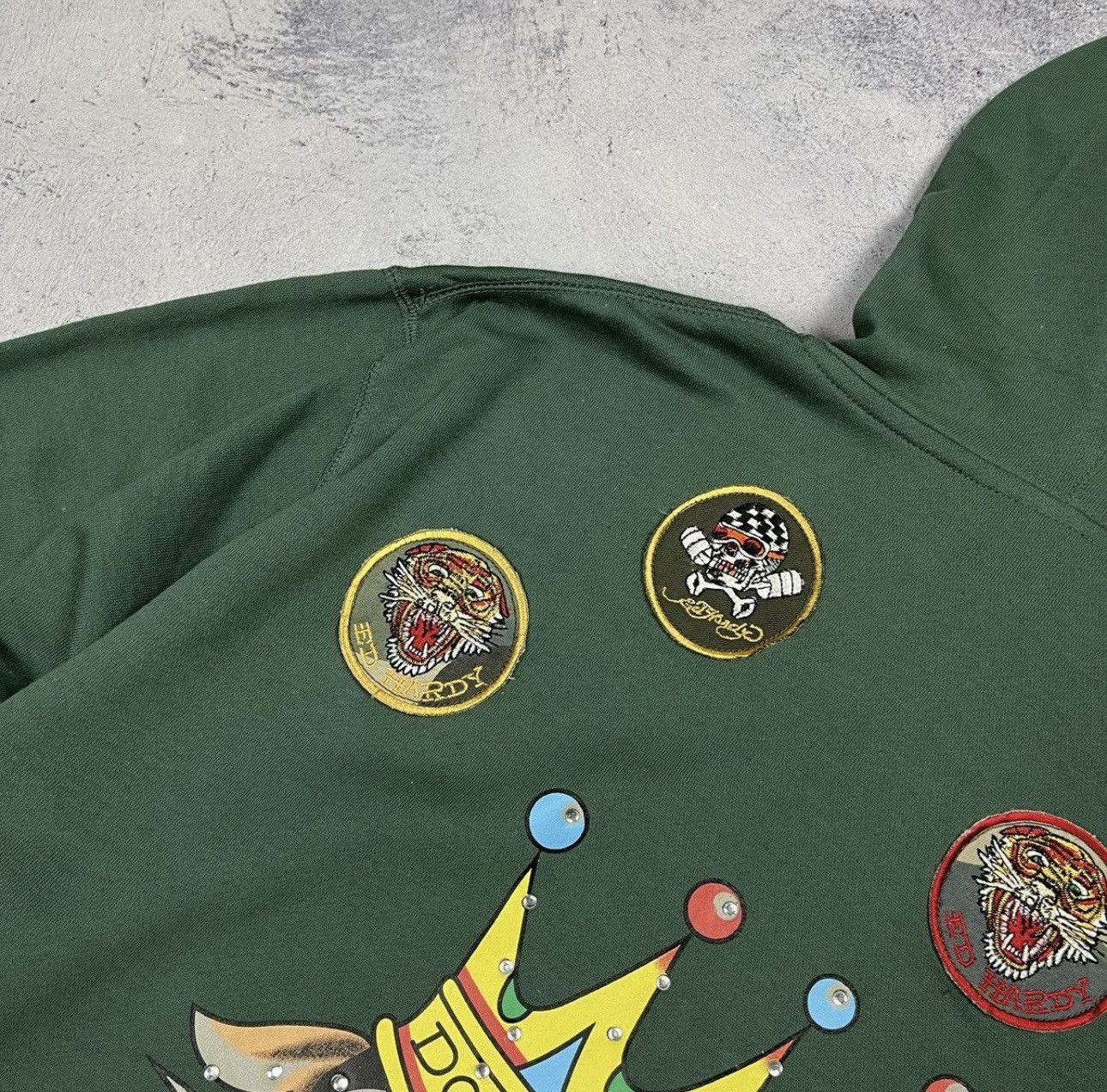 Ed Hardy Vintage Ed Hardy hoodie Dog big logo size XXL green Size US XXL / EU 58 / 5 - 5 Thumbnail