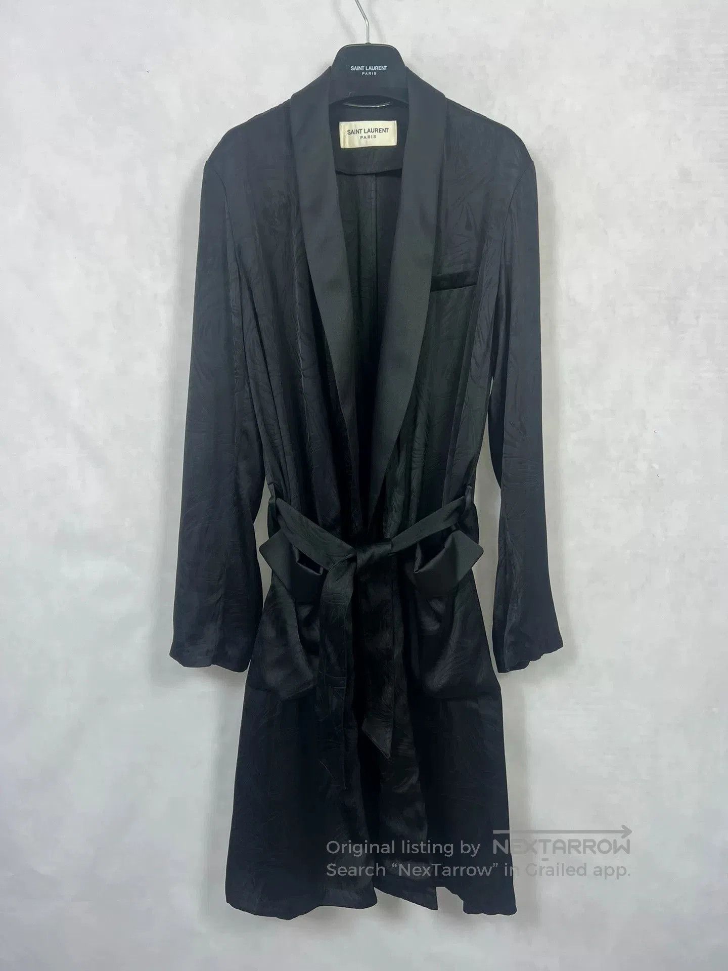 Saint Laurent Paris Saint Laurent Black Satin Kimono Robe. Size M / US 6-8 / IT 42-44 - 2 Thumbnail
