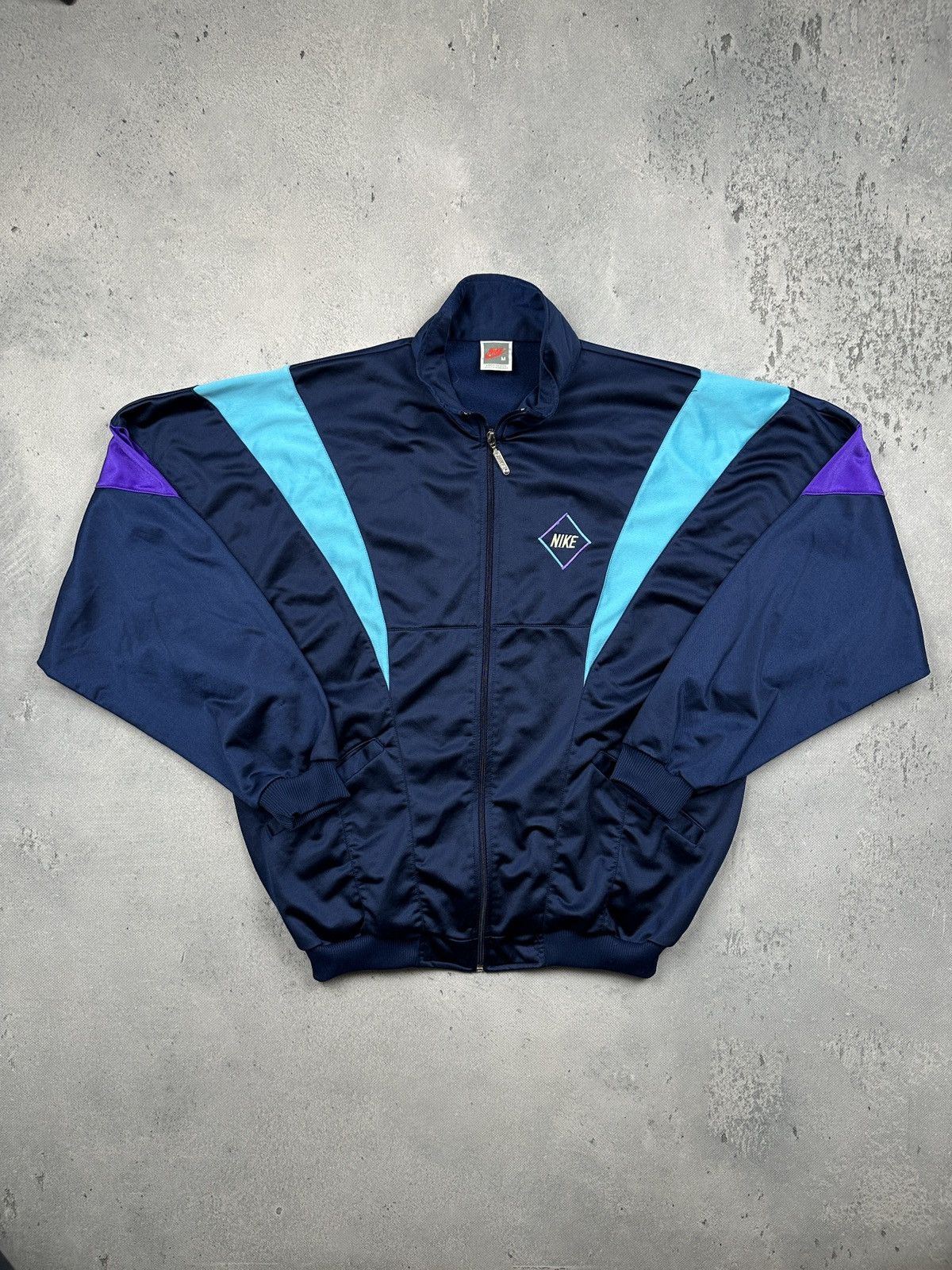 Nike Vintage Nike Sport Track Jacket 80s/90s Navy Teal Purple y2k Size US M / EU 48-50 / 2 - 1 Thumbnail