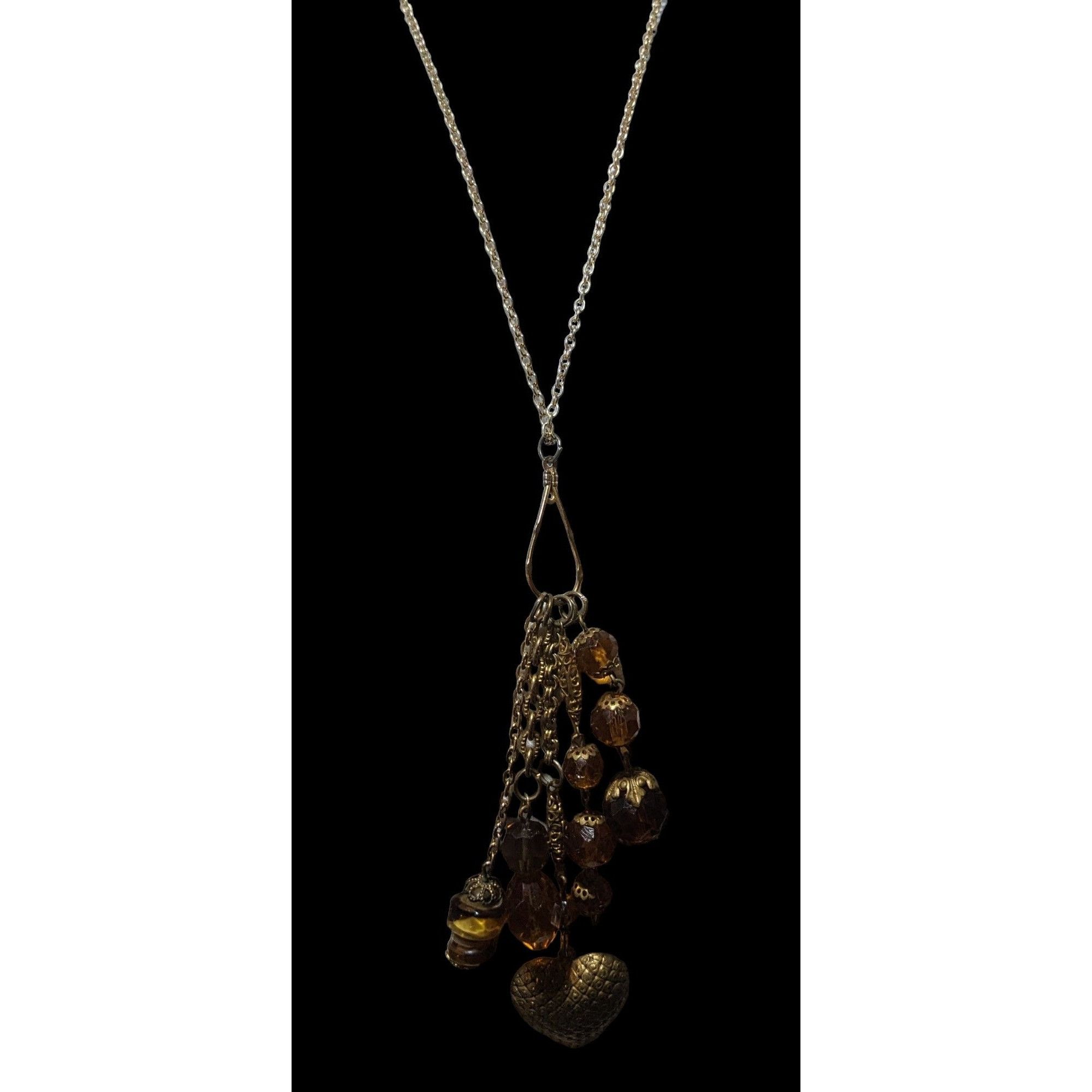 Other Victorian Style Gold And Glass Charm Necklace Size ONE SIZE - 4 Thumbnail