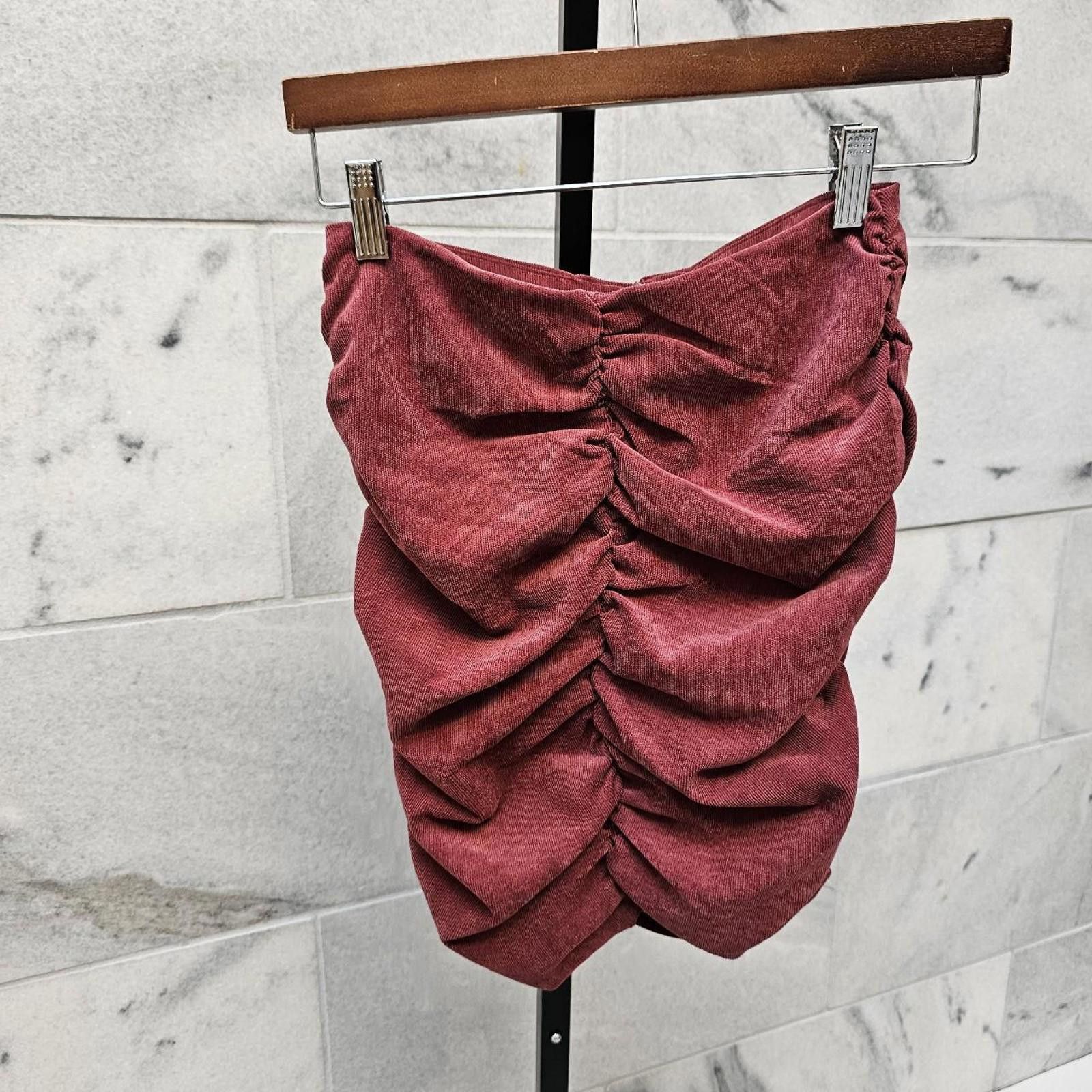 Zara Zara Women's Burgundy Strapless Shirt NWT Size XS / US 0-2 / IT 36-38 - 5 Thumbnail