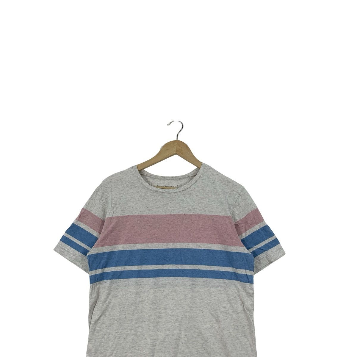 Japanese Brand QUADRO Colour Block Stripe Tee Shirt Top Japanese Fashion Size US S / EU 44-46 / 1 - 2 Thumbnail