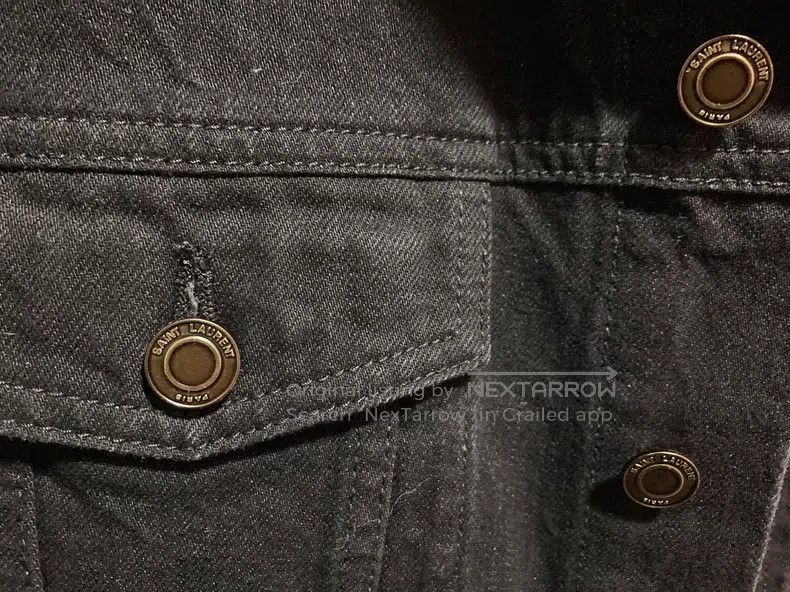 Saint Laurent Paris Saint Laurent Paris Black Distressed Denim Jacket Size US L / EU 52-54 / 3 - 5 Thumbnail