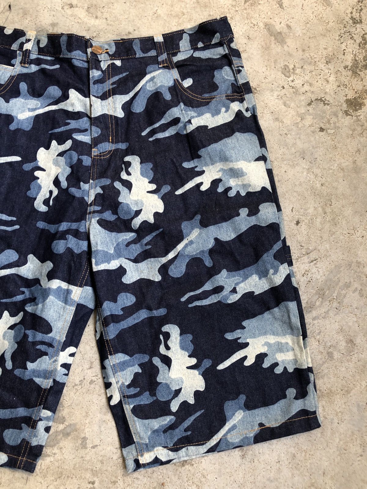 Vintage 2000s NO BOUNDARIES JORT CAMO CARPENTER DENIM BAGGY WIDE Size US 40 / EU 56 - 2 Thumbnail