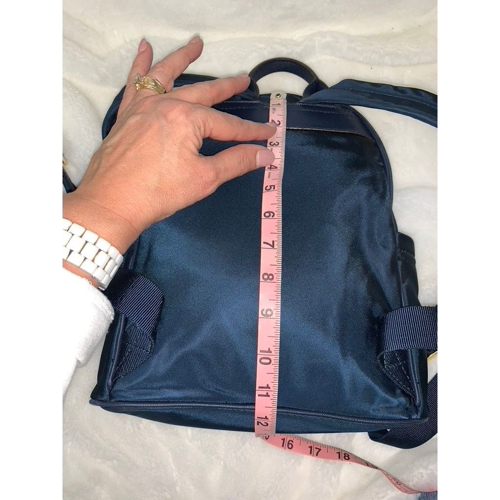 Michael Kors Michael Kors Navy Backpack with Gold Hardware & Logo Plaque Size ONE SIZE - 9 Thumbnail