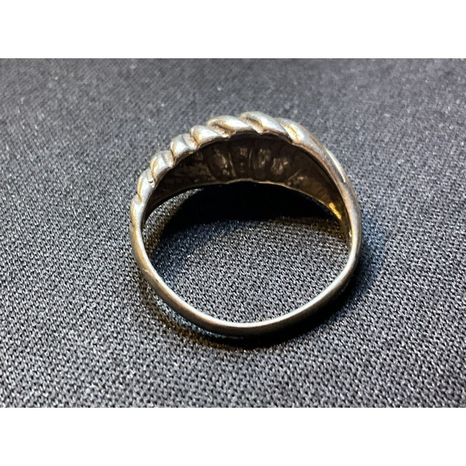 Other 925 Sterling Silver Ribbed Design Ring Size 7.25 Size ONE SIZE - 5 Thumbnail
