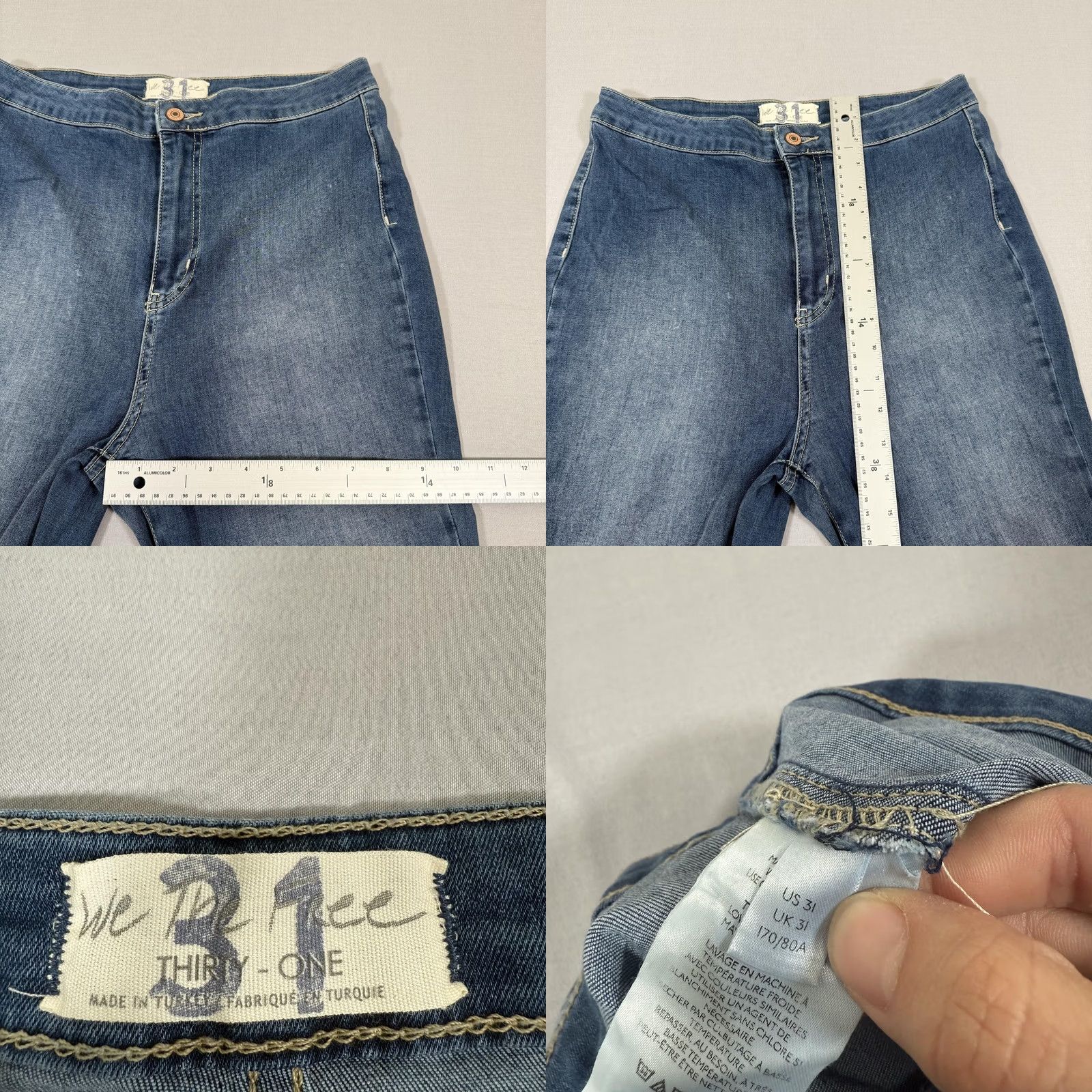 Free People Free People Jeans Womens 31 Blue Bell Bottom Super Flare Stretch Denim Pants Size 24" / US 00 / IT 34 - 8 Thumbnail