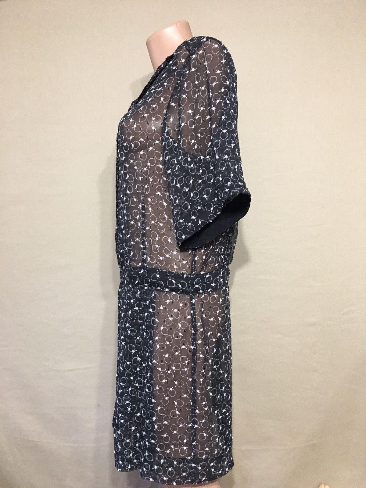 Chloe See by Chloe Black Chiffon Dress Strawberry Size EU34 US2 Size XS / US 0-2 / IT 36-38 - 4 Thumbnail