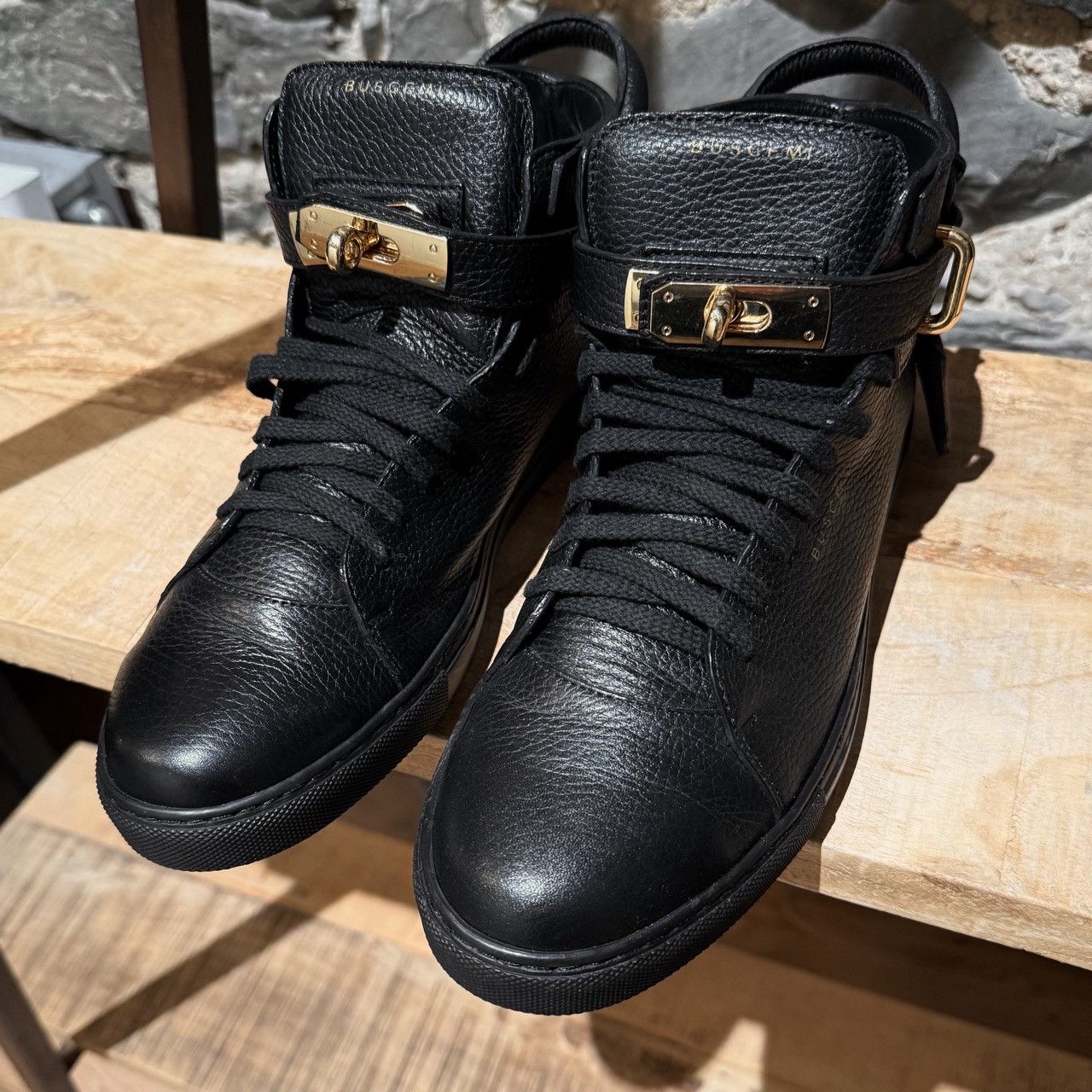 Buscemi Buscemi Black Leather 100MM High Top Sneakers Size US 9 / EU 42 - 4 Thumbnail