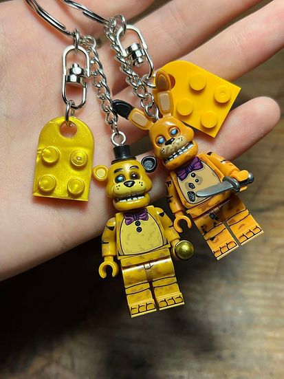 Cartoon Network FNAF Bonnie Freddy minifigure keychain custom handmade Size ONE SIZE - 4 Thumbnail