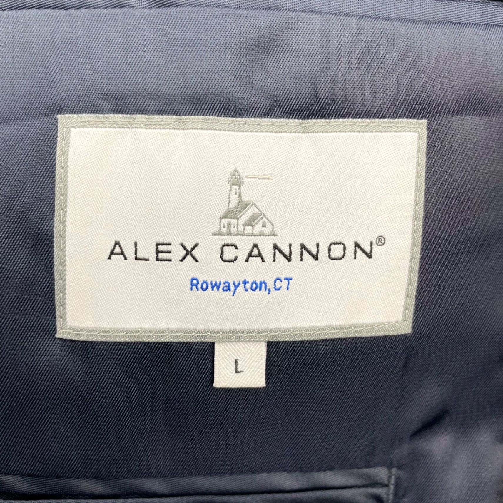 Canon Alex Cannon Men's Blazer 100% Wool 2-Button Navy/Green Windowpane Plaid Large Size 42R - 5 Thumbnail