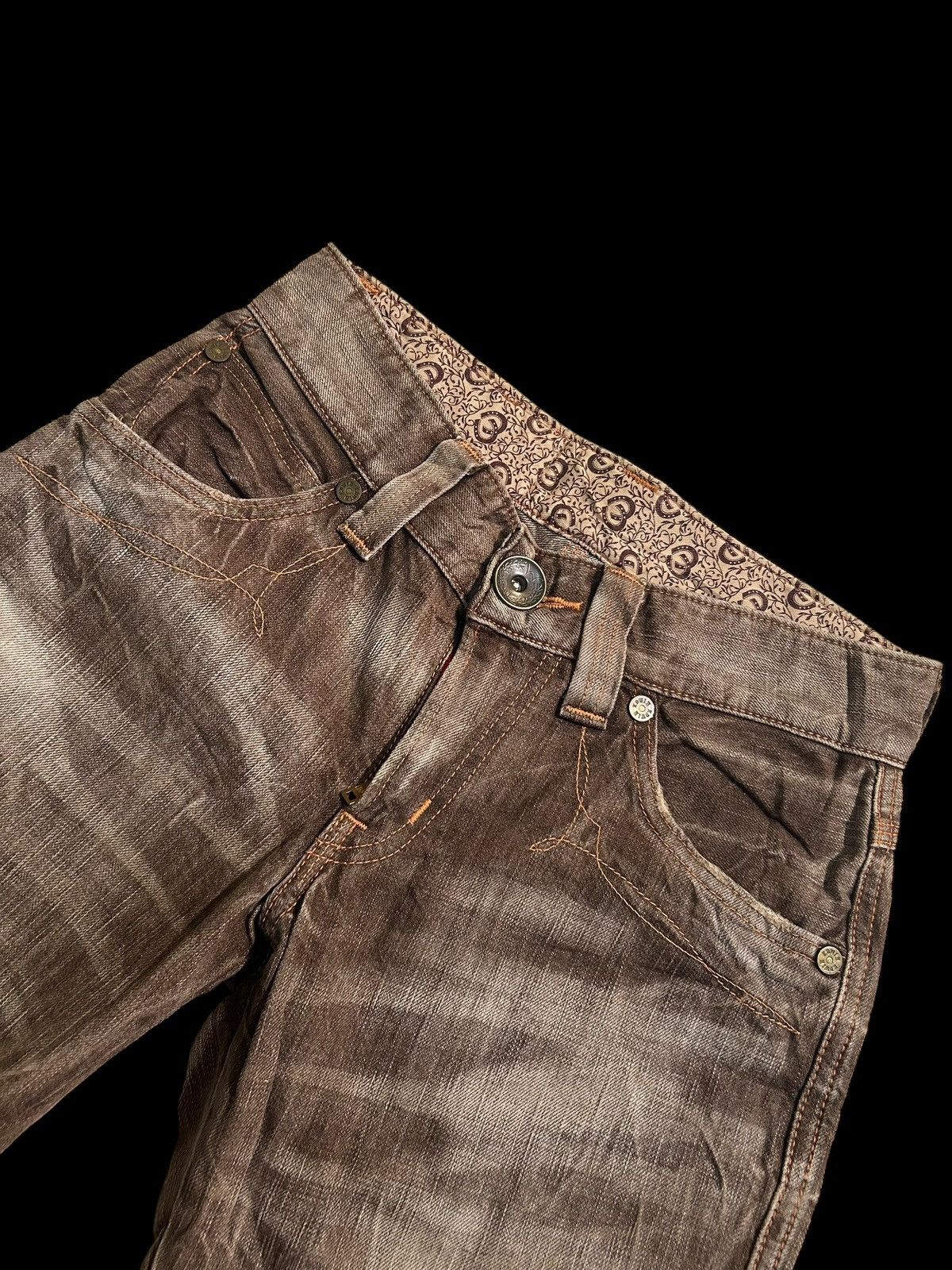 Edwin × Japanese Brand × Who Decides War VINTAGE EDWIN503 RUSTY FADED MUD WASH DENIM JEANS RARE Size US 28 / EU 44 - 3 Thumbnail