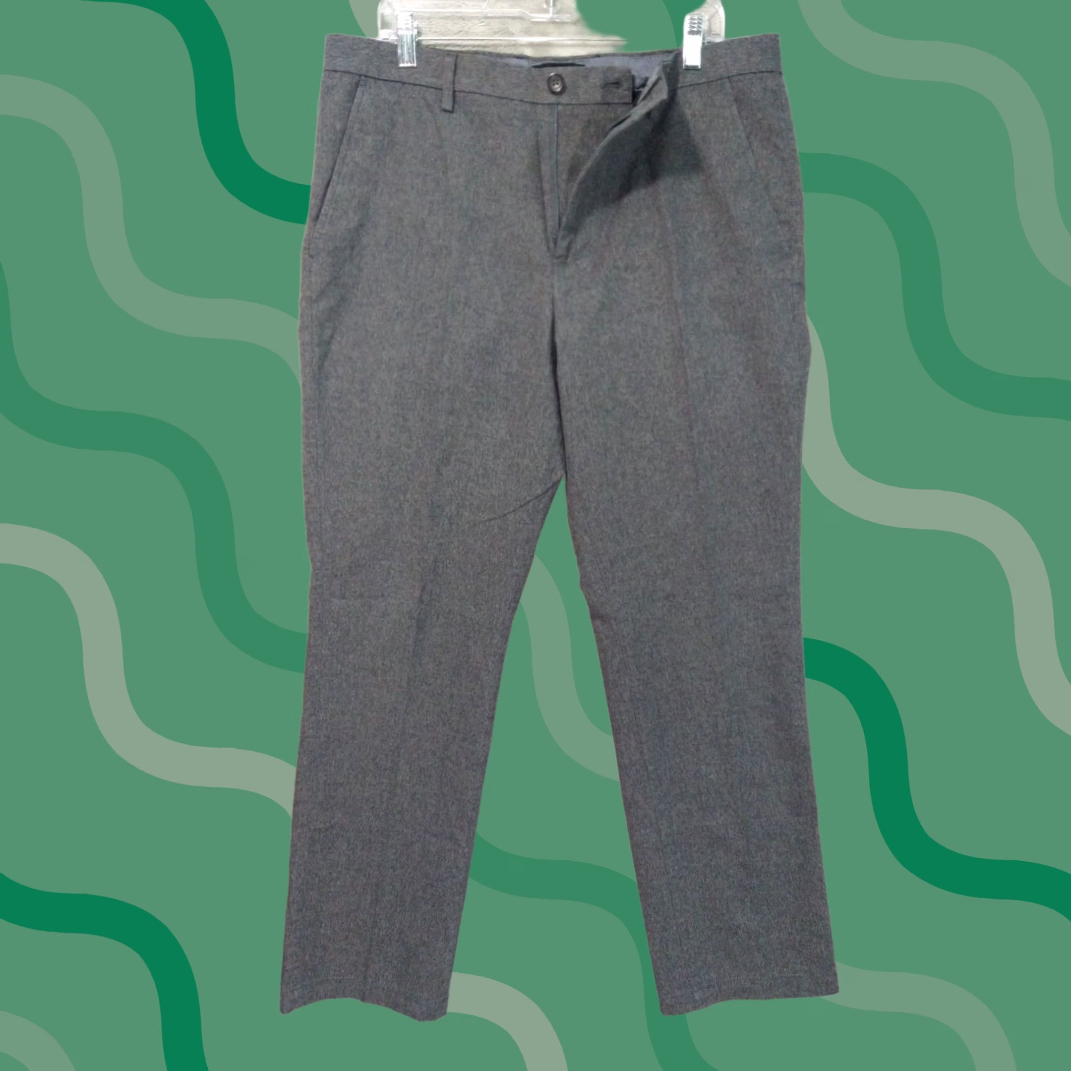 Banana Republic Banana Republic Pants Mens 35x32 Gray Chino Kentfield Flat Front Straight Leg Casual Business Slim 90s? Size US 35 - 1 Thumbnail