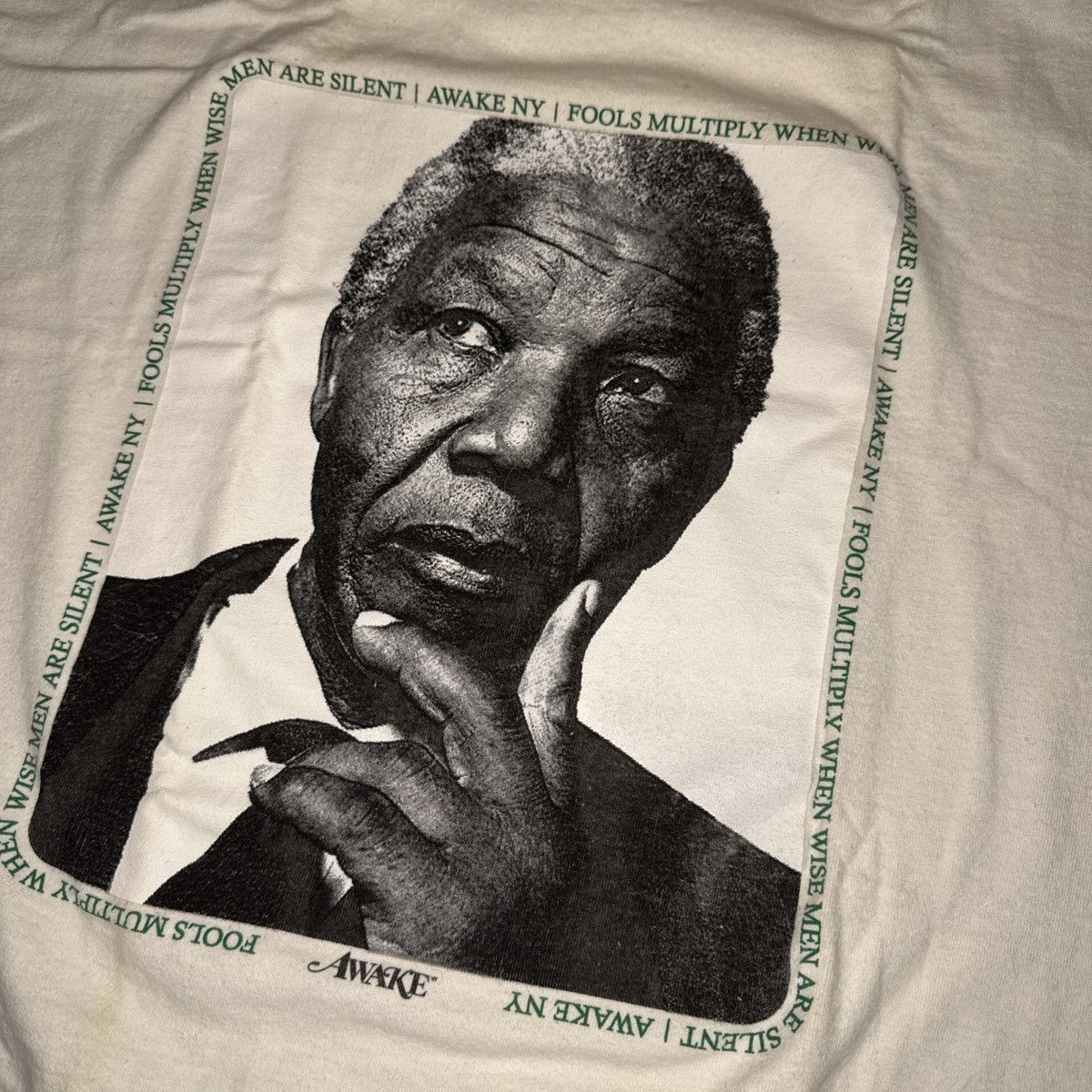 Awake NY Awake Ny Nelson Mandela Tee White Sz Large SS20 Size US L / EU 52-54 / 3 - 2 Thumbnail