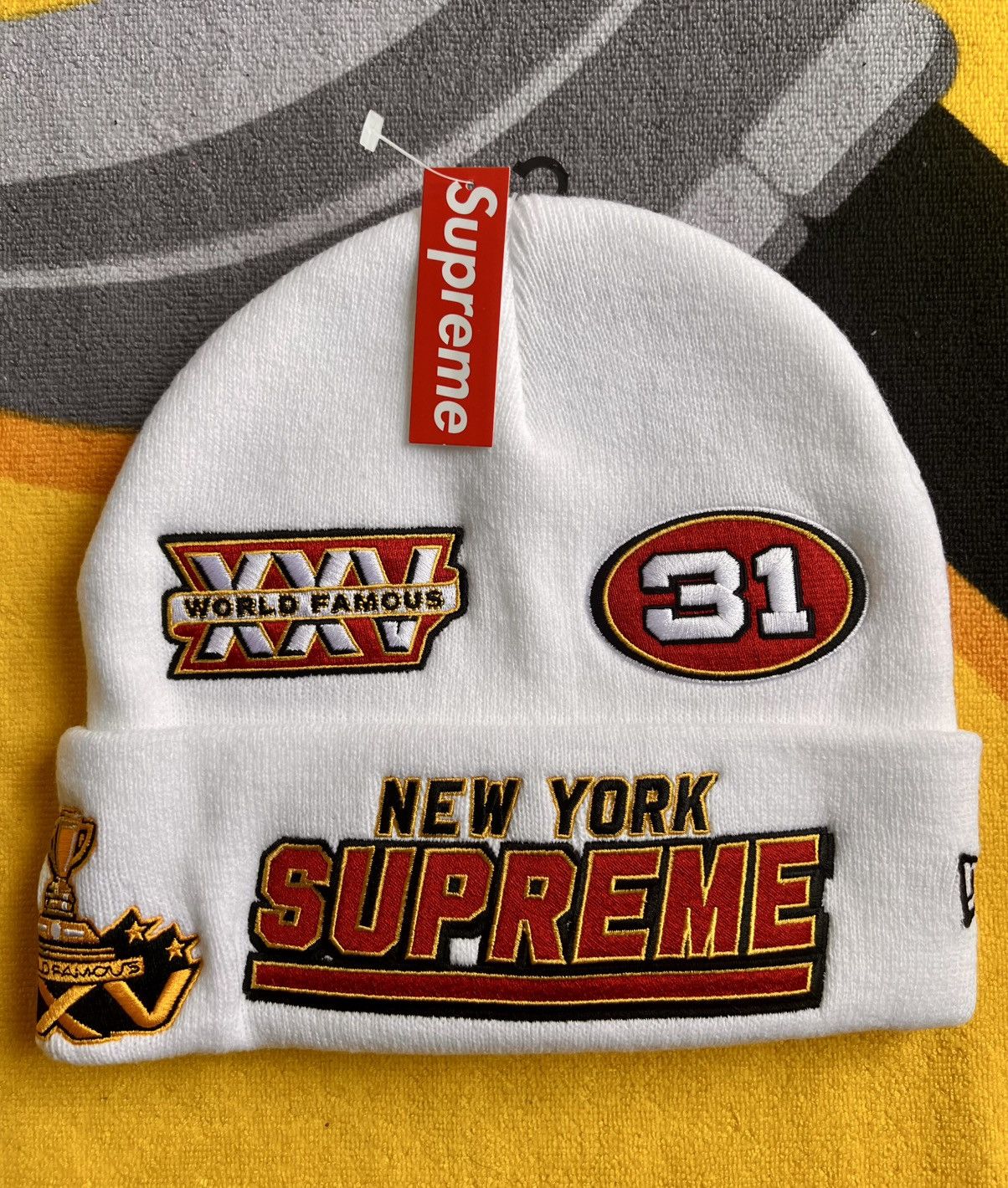 Supreme Supreme x new era football beanie black fw25 | Grailed