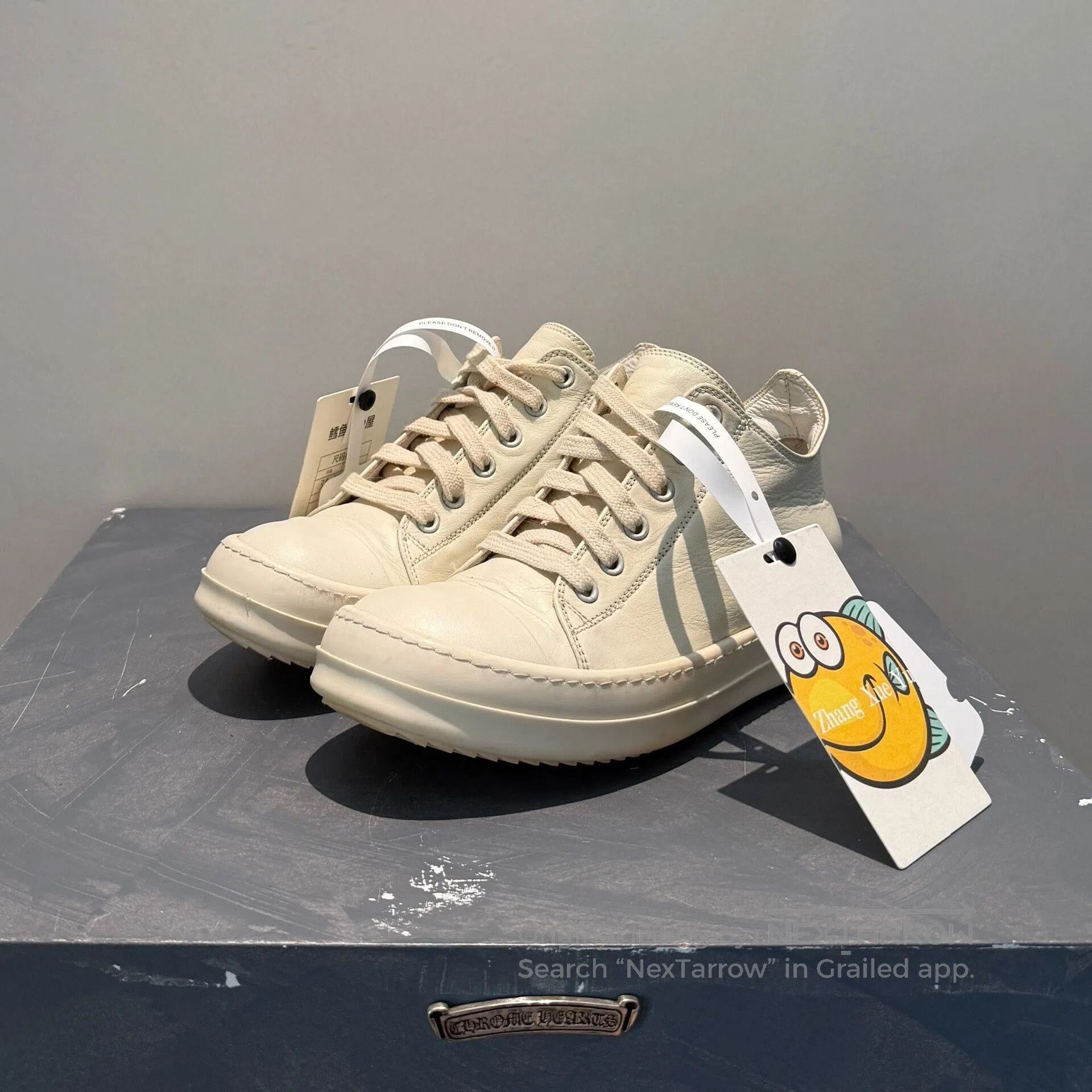 Rick Owens Rick Owens Leather Low-Top Sneakers. Size US 10 / EU 43 - 1 Thumbnail