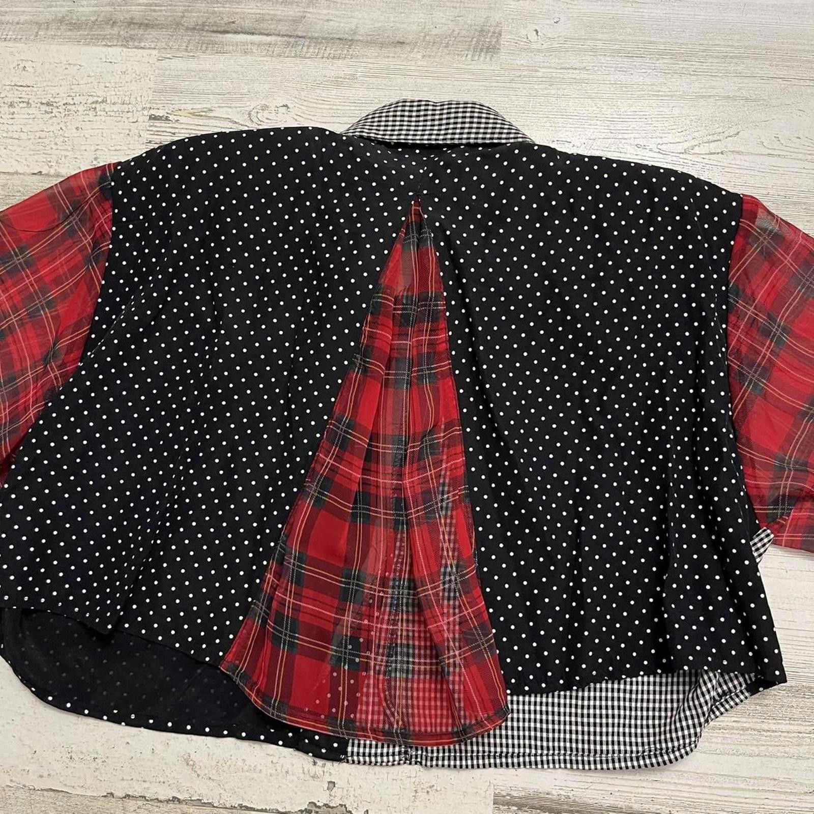 Designer 80s polka dot plaid crop small Size S / US 4 / IT 40 - 5 Thumbnail