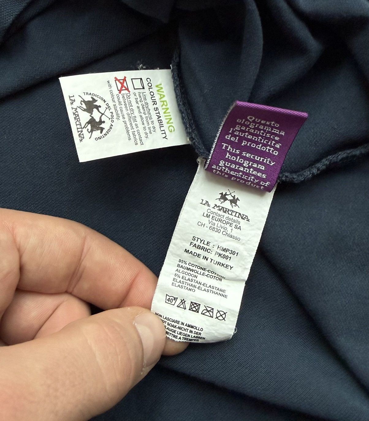 La Martina La Martina Polo Team Navy Blue Long Sleeve T-Shirt Size US M / EU 48-50 / 2 - 7 Thumbnail