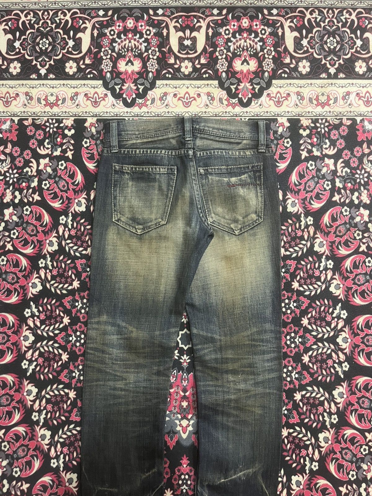 Undercover Varosh Blowout Distressed Mud Whisker Washed Zipper Leg Jean Size US 29 - 9 Thumbnail