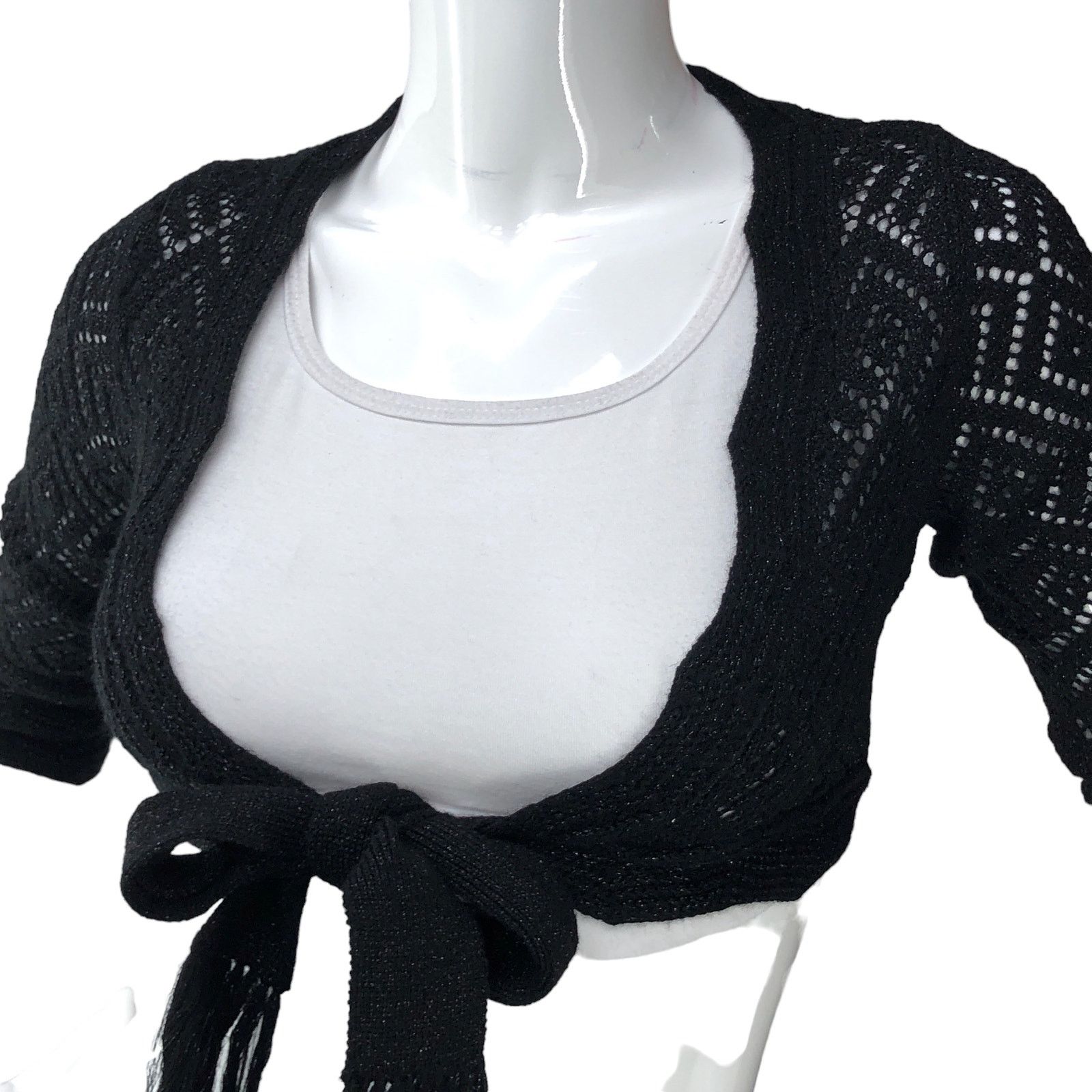Diane von Furstenberg Diane Von Furstenberg Size P US XS Shrug Top Wool Knit Tie Size XS / US 0-2 / IT 36-38 - 2 Thumbnail