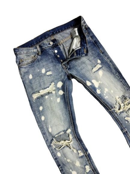 MNML MNML Distressed Denim Zipper Jeans Size US 31 - 3 Thumbnail