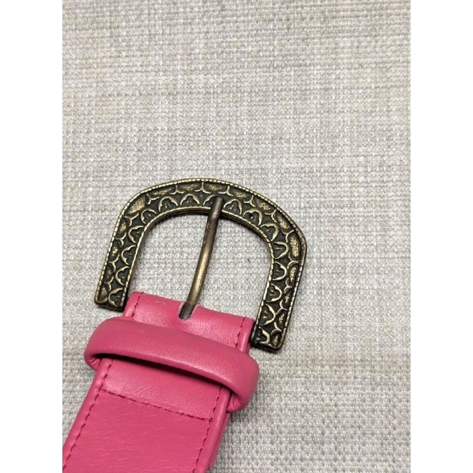 Vintage VINTAGE 1980s MONDI Belt Pink Gold Leather Glam Madonna 32 Size ONE SIZE - 3 Thumbnail
