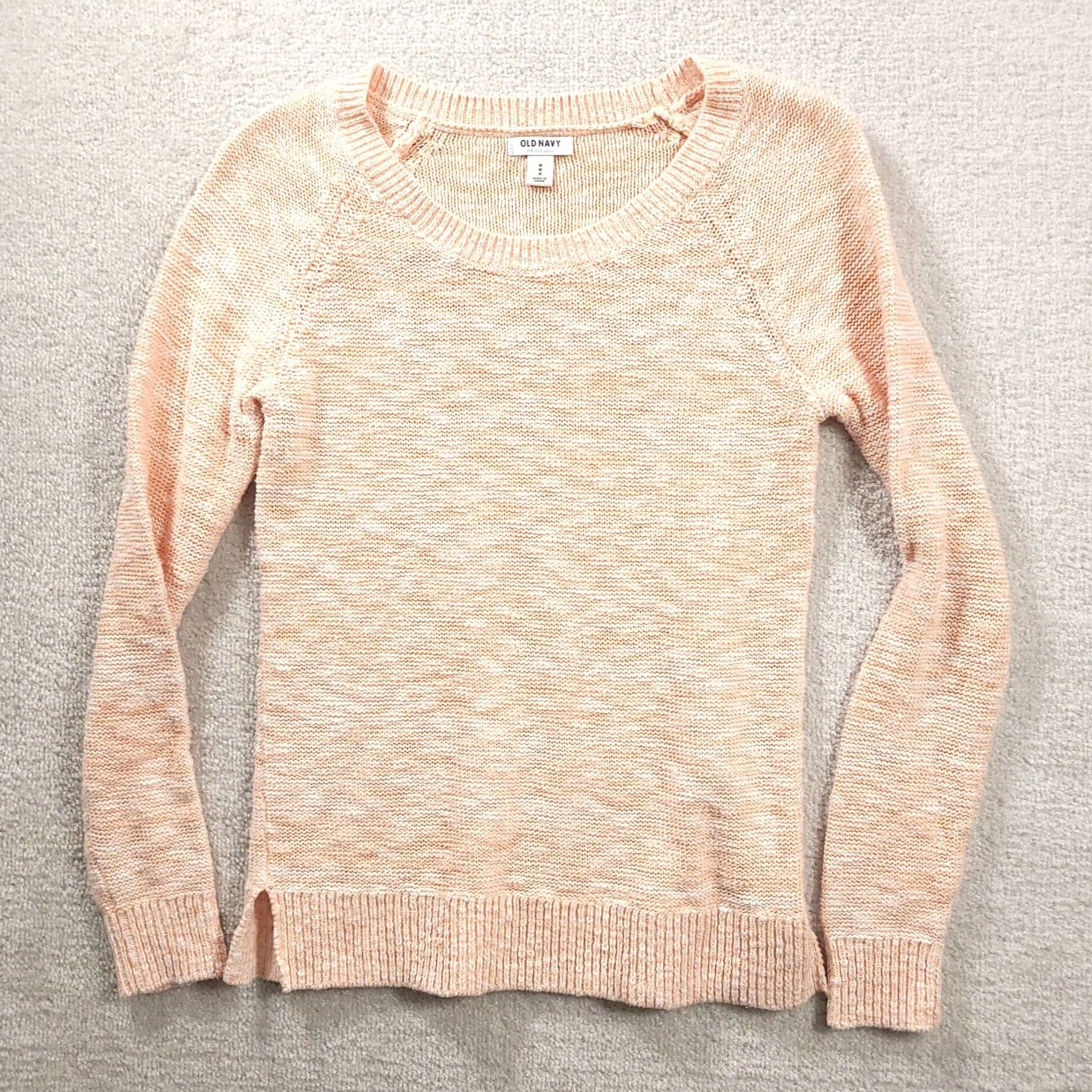 Old Navy Old Navy Sweater Womens Medium Pink Heathered Crewneck Ribbed Neckline and Hem Size M / US 6-8 / IT 42-44 - 2 Thumbnail