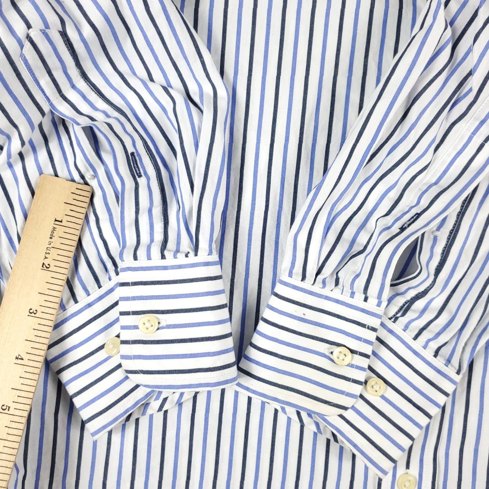 Tommy Hilfiger Tommy Hilfiger Shirt Mens Large Blue White Striped Casual Button Up Long Sleeve Size US L / EU 52-54 / 3 - 5 Thumbnail