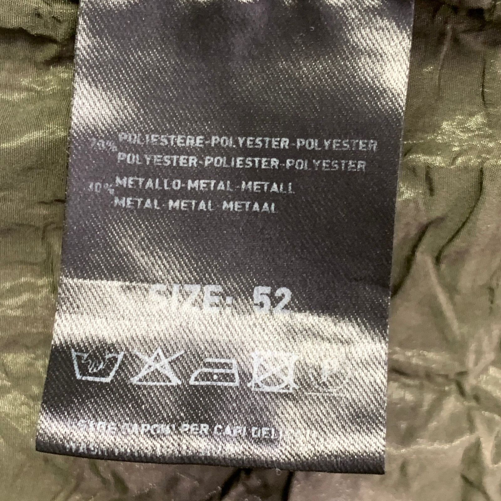 Other 42 Green Olive Wrinkled Hooded Zip Snaps Jacket Size US L / EU 52-54 / 3 - 8 Thumbnail