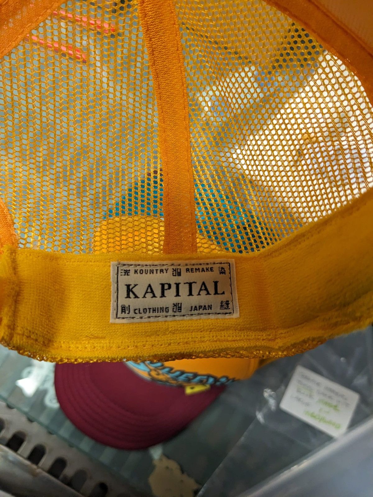 Kapital KAPITAL FREE WHEELIN TRUCKER CAP HAT YELLOW BURGUNDY Size ONE SIZE - 5 Thumbnail