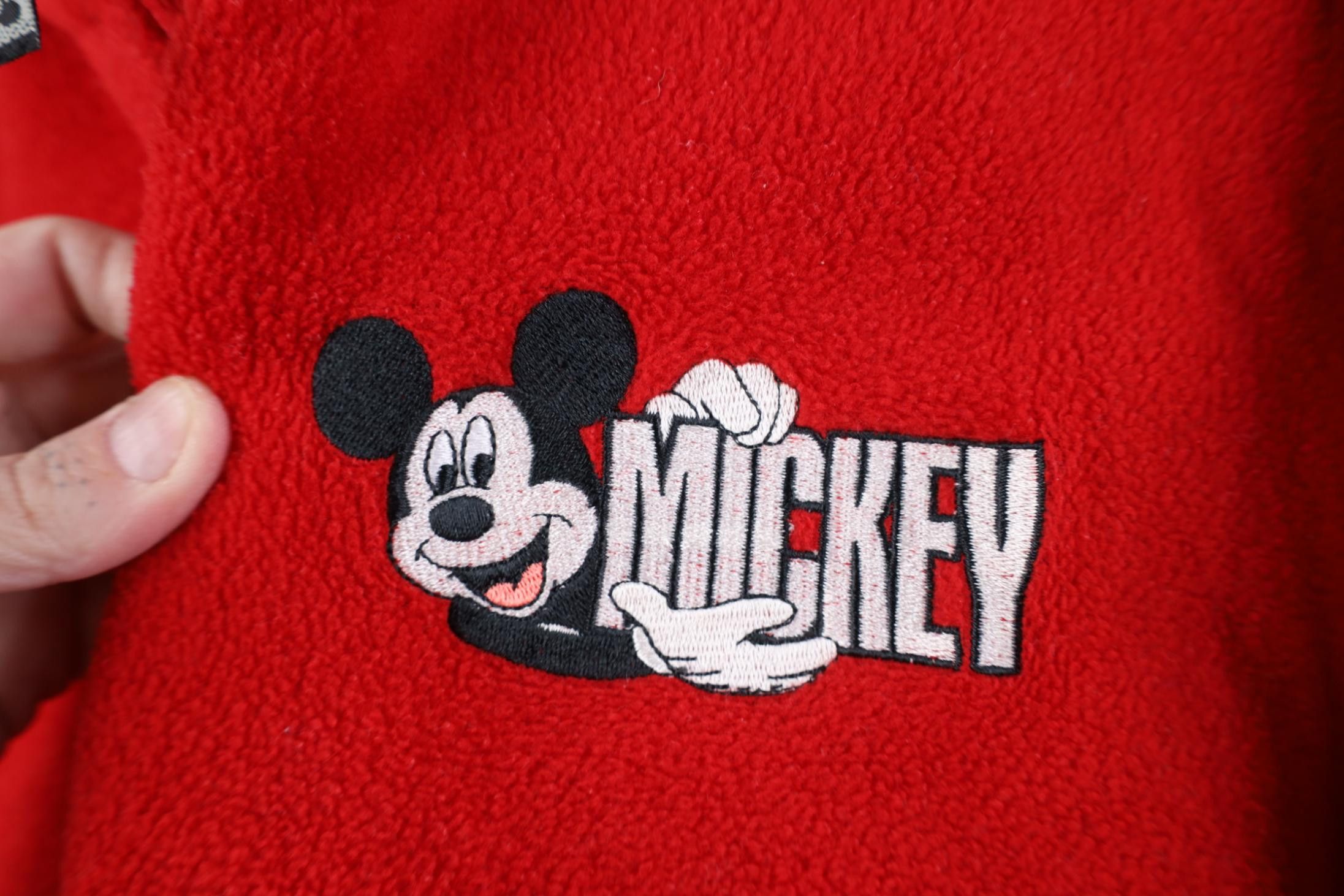 Disney Vintage 90s Disney Mickey Mouse 1/4 Zip Fleece Sweater Red Size XL / US 12-14 / IT 48-50 - 4 Thumbnail