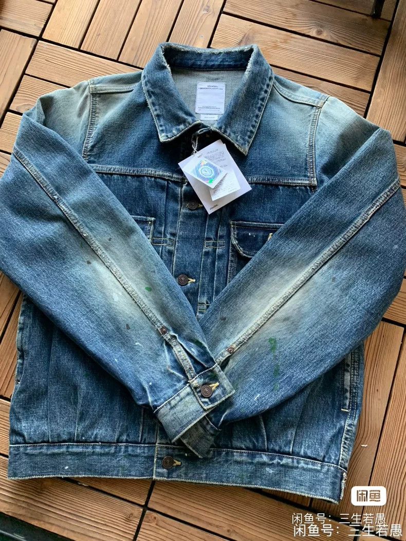 visvim 18aw Jumbo Splash Ink Heavy Wash Damage Made Old Den