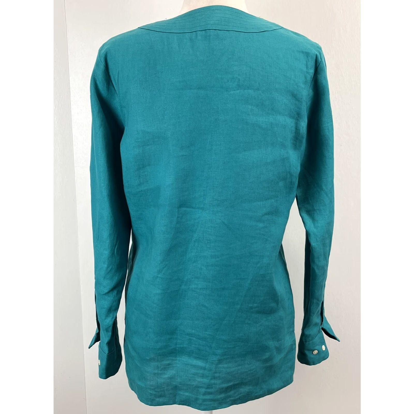Ralph Lauren Lauren Ralph Lauren Linen Tunic Shirt Sz S Teal Women Size S / US 4 / IT 40 - 3 Thumbnail