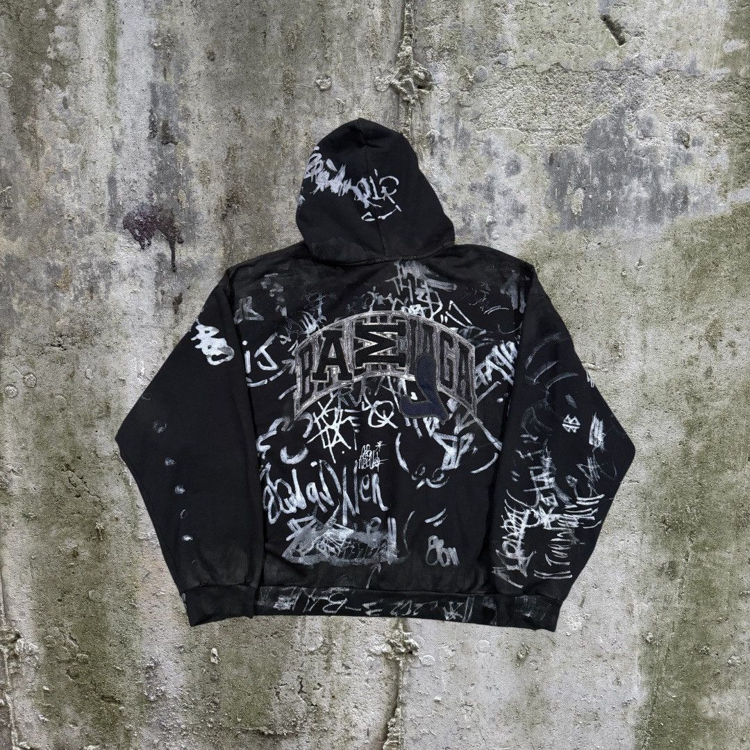 Balenciaga Balenciaga Black Skater Zip Up Hoodie Size US XXL / EU 58 / 5 - 2 Thumbnail