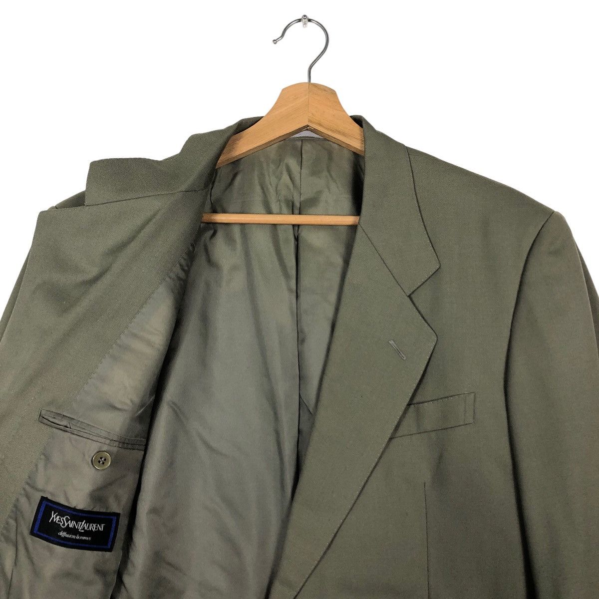 Yves Saint Laurent 🔥Rich Grey - Double Breast Coats Jacket Japan Made Size US M / EU 48-50 / 2 - 9 Thumbnail