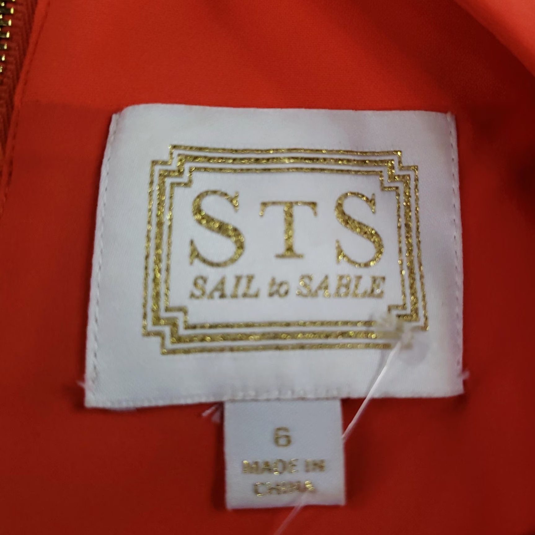 Bell VINTAGE: Sail to Sable Dress Womens Size 6 Orange Bell Sleeve Ruffle Hem Party Sheath Z Size M / US 6-8 / IT 42-44 - 7 Thumbnail