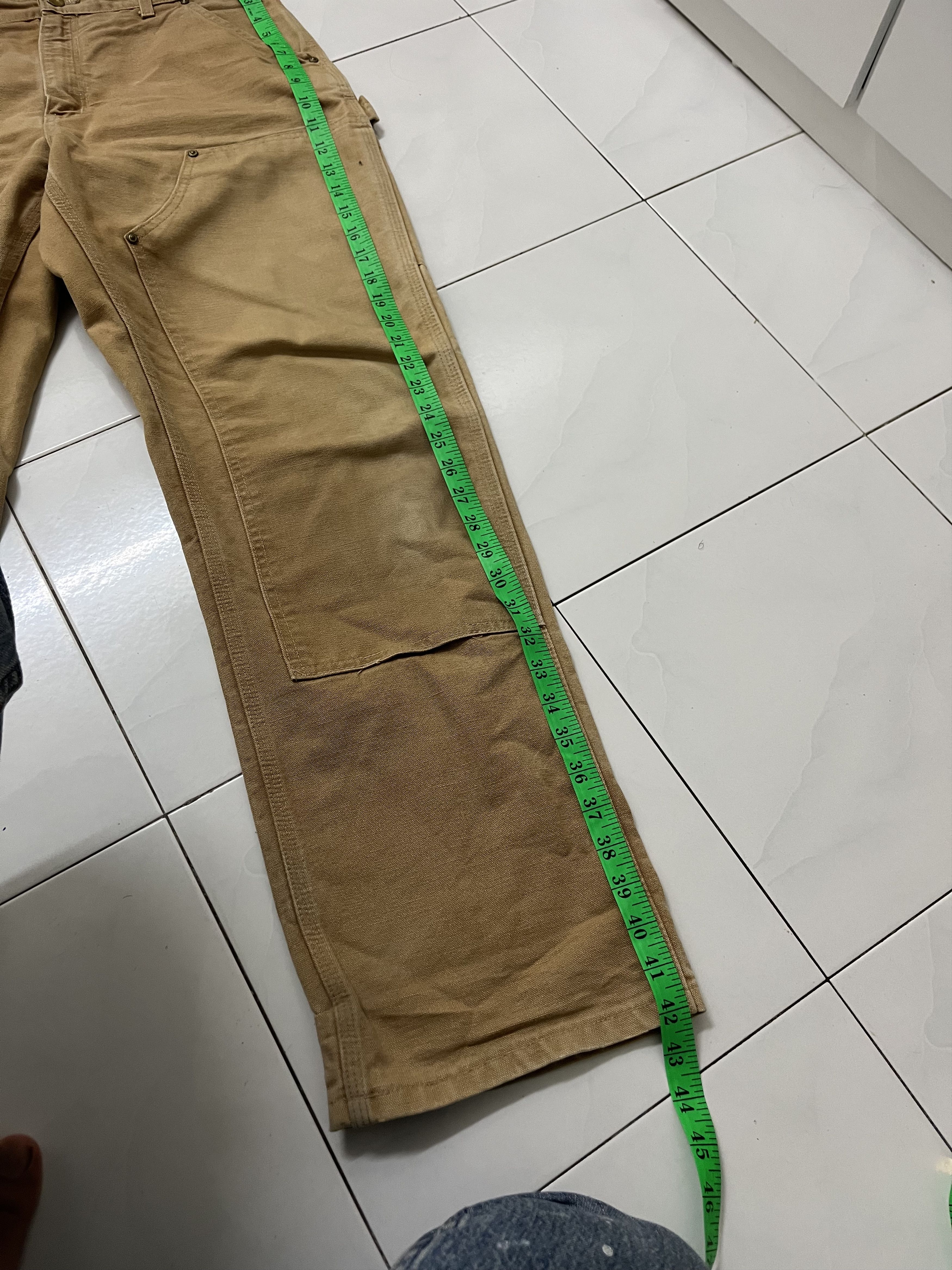 Carhartt Carhatt Double Knee Dungaree Sun Faded Distressed Pants Size US 34 / EU 50 - 13 Thumbnail