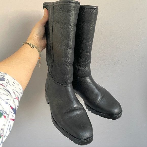 Vintage Vintage Black Sheepskin Boots - 6.5, made in Canada 🇨🇦 Size US 6.5 / IT 36.5 - 2 Thumbnail