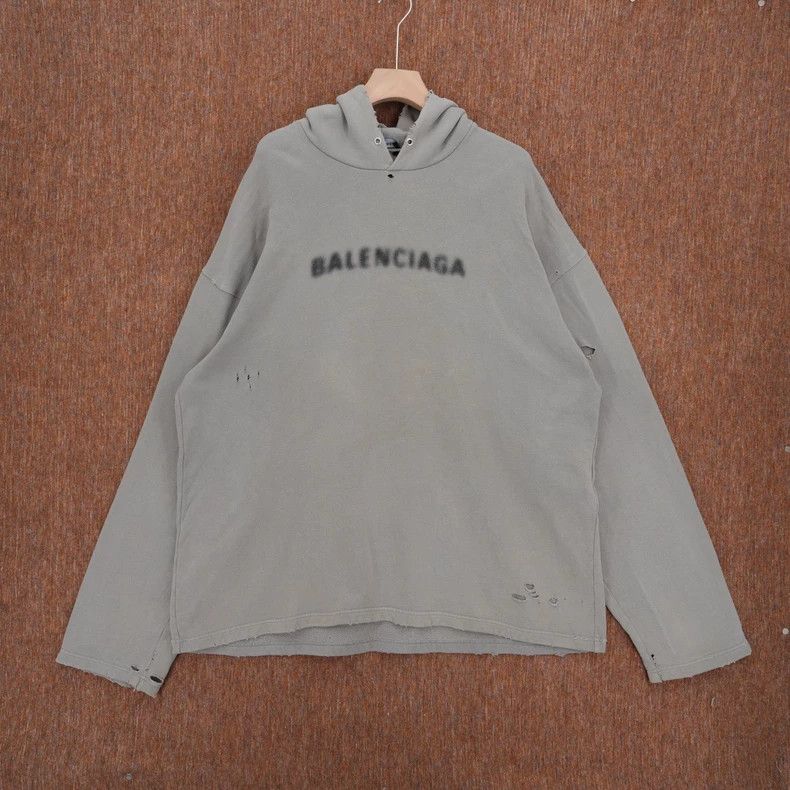Other Balenciaga Blurred mosaic logo lettering wash-away hooded Size US M / EU 48-50 / 2 - 1 Thumbnail