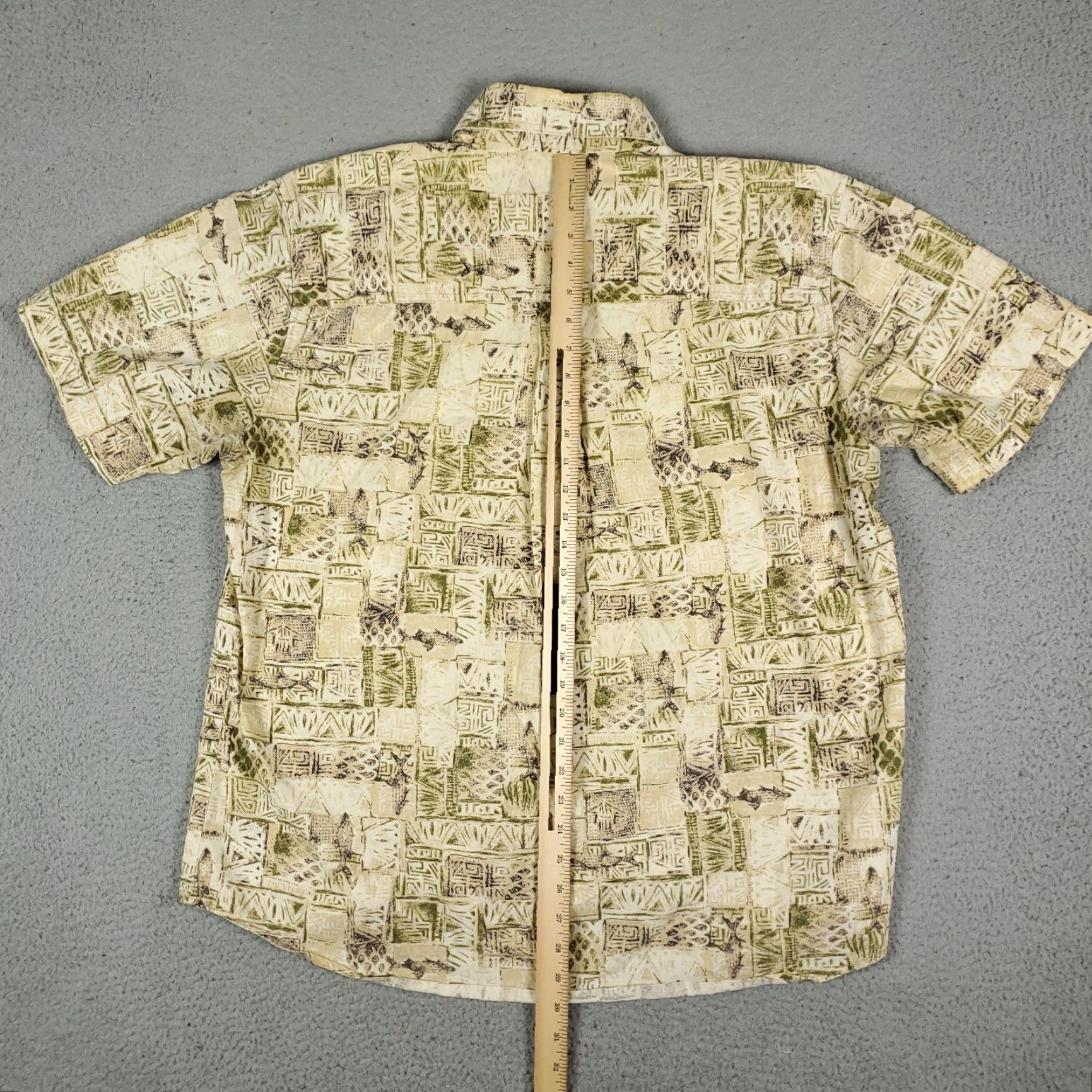 Vintage Woolrich Shirt Mens Short Sleeve Button Up Beige Yellow Tropical Casual Large Size US L / EU 52-54 / 3 - 4 Thumbnail