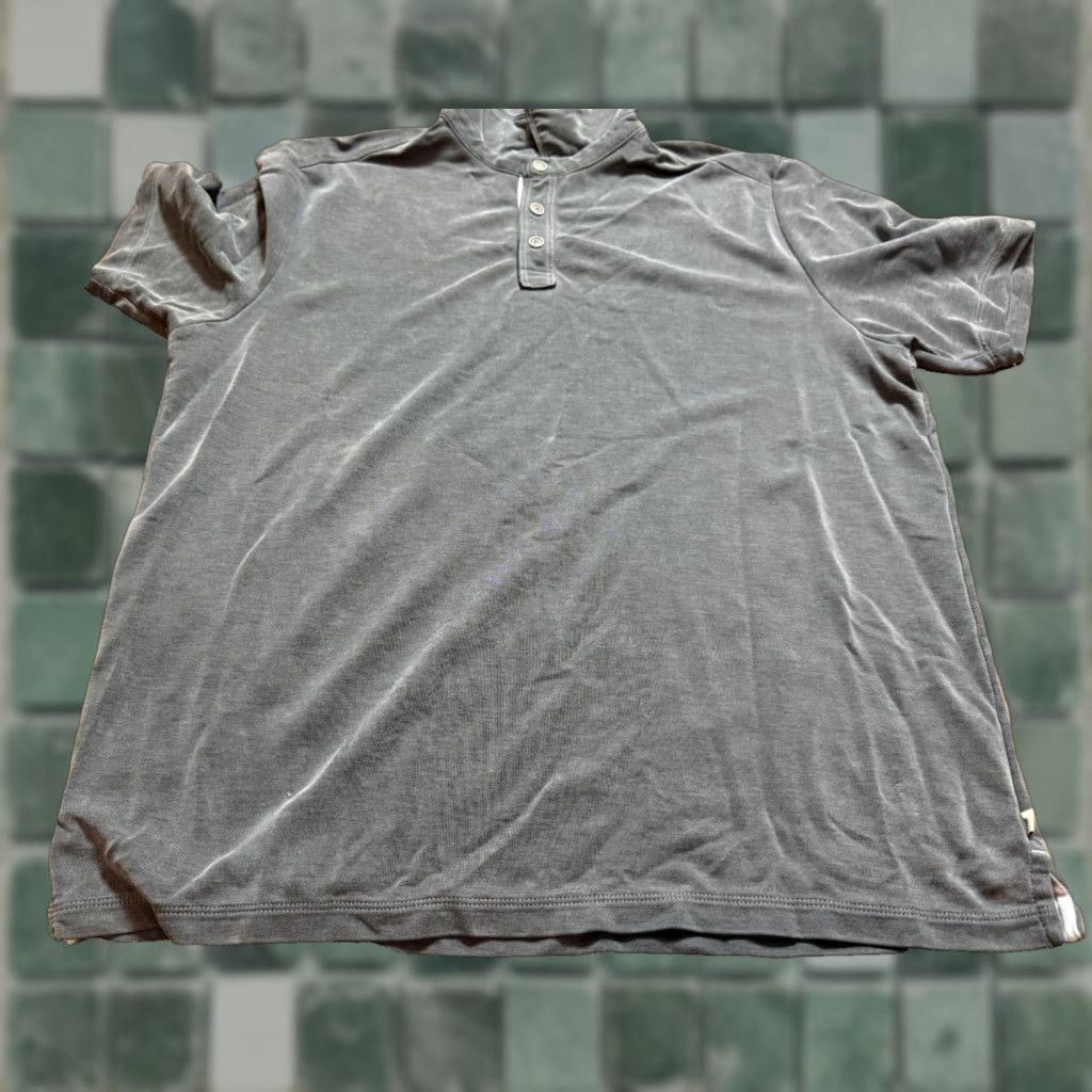 Tommy Bahama TOMMY BAHAMA Polo Shirt Mens L Gray Short Sleeve Collared Polo Shirt Big & Tall Mens Shirt Gray Beach Size US L / EU 52-54 / 3 - 1 Thumbnail
