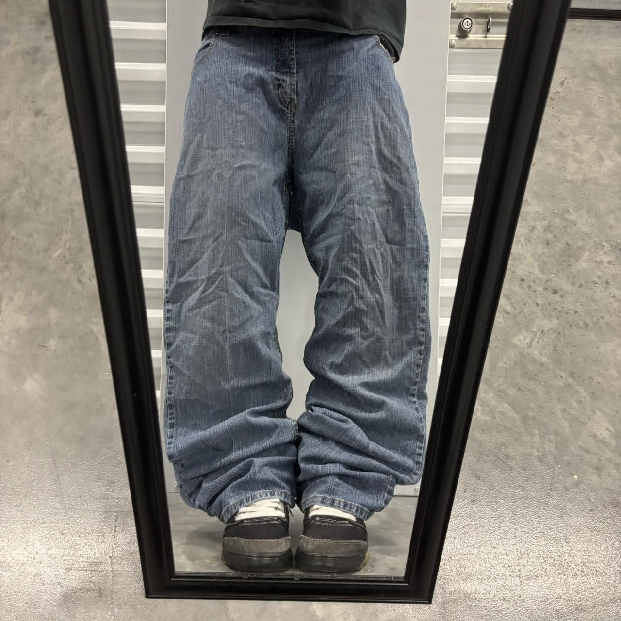 Japanese Brand × Vintage Crazy Vintage Y2K/2000s Baggy Dark Wash Skater Denim Jeans! Size US 36 / EU 52 - 1 Thumbnail
