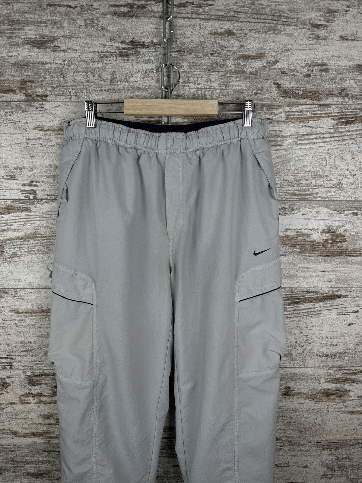 Nike × Vintage Mens Vintage Nike swoosh cargo pants drill sweatpants rare Size US 34 / EU 50 - 3 Thumbnail