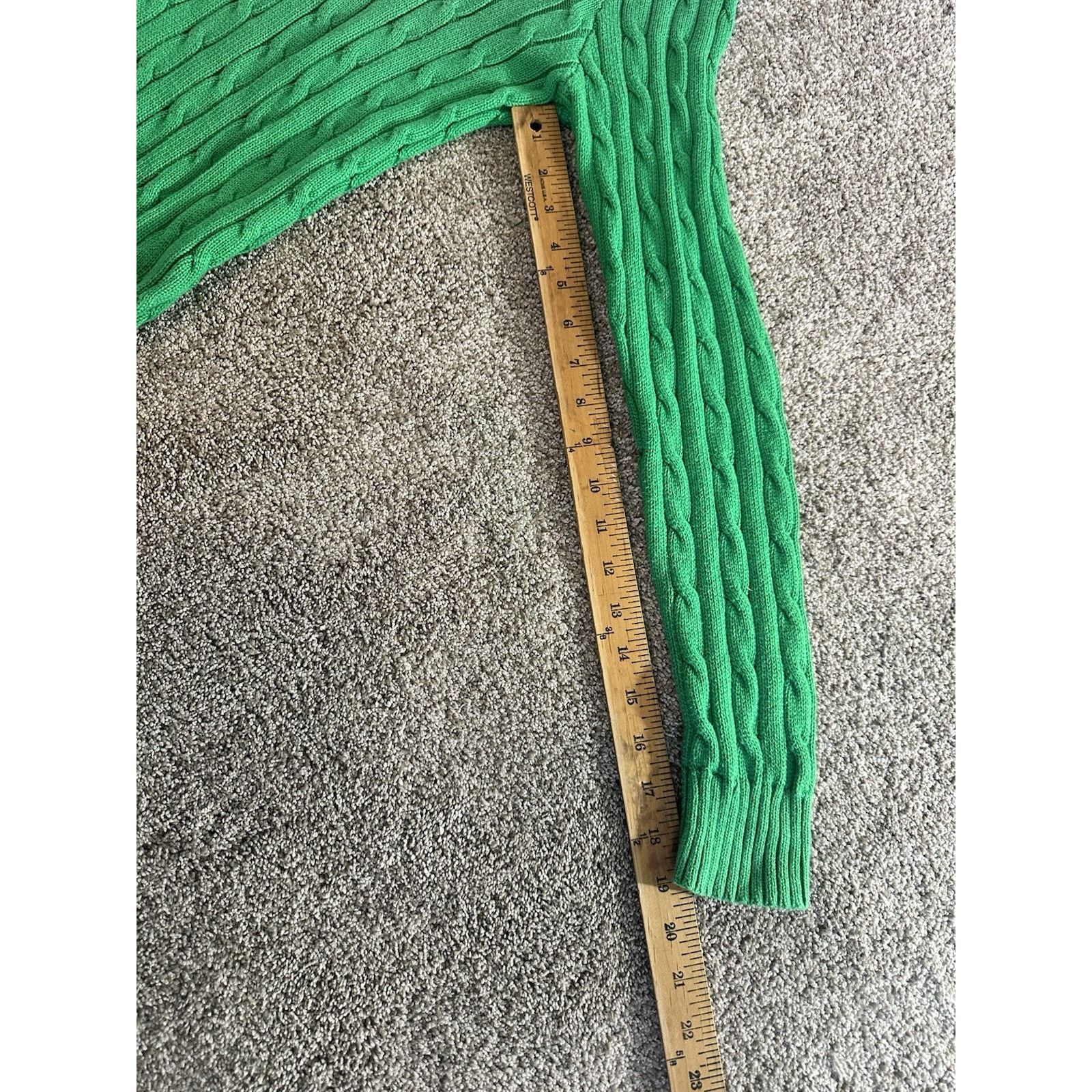 Polo Ralph Lauren Ralph Lauren woman’s Green Cable-Knit Pullover Sweater L Size US L / EU 52-54 / 3 - 4 Thumbnail