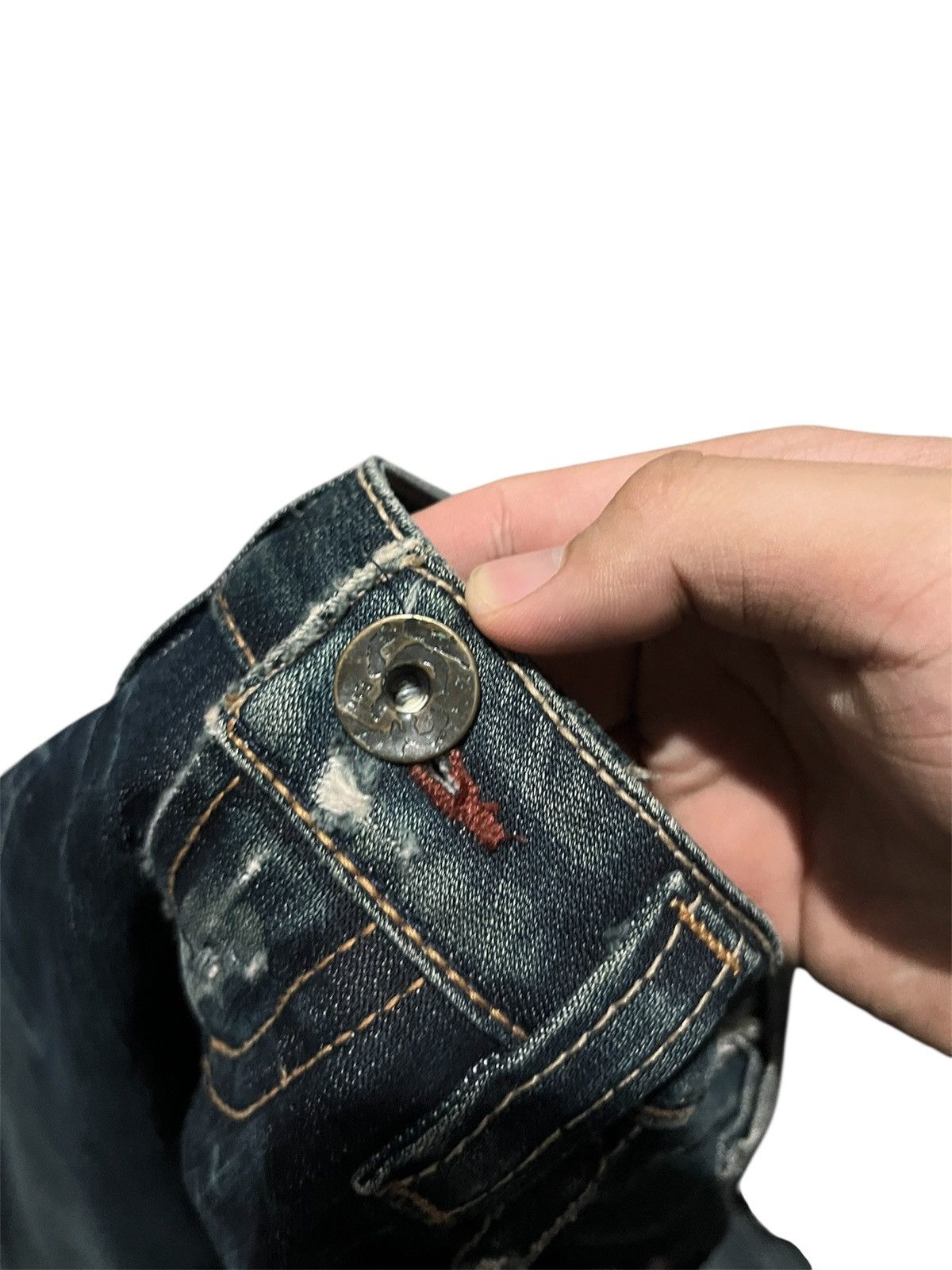 Hysteric Glamour × Japanese Brand × Tornado Mart Flared 💥 1921 Art Dark Blue Denim Rugged Y2K Size 30" / US 8 / IT 44 - 7 Thumbnail