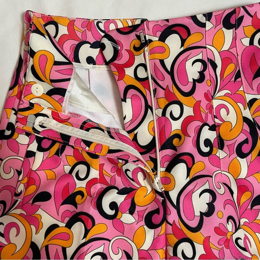 Zara NWT New ZARA High Rise Paisley Floral Print Pants Size S Size 28" / US 6 / IT 42 - 6 Thumbnail
