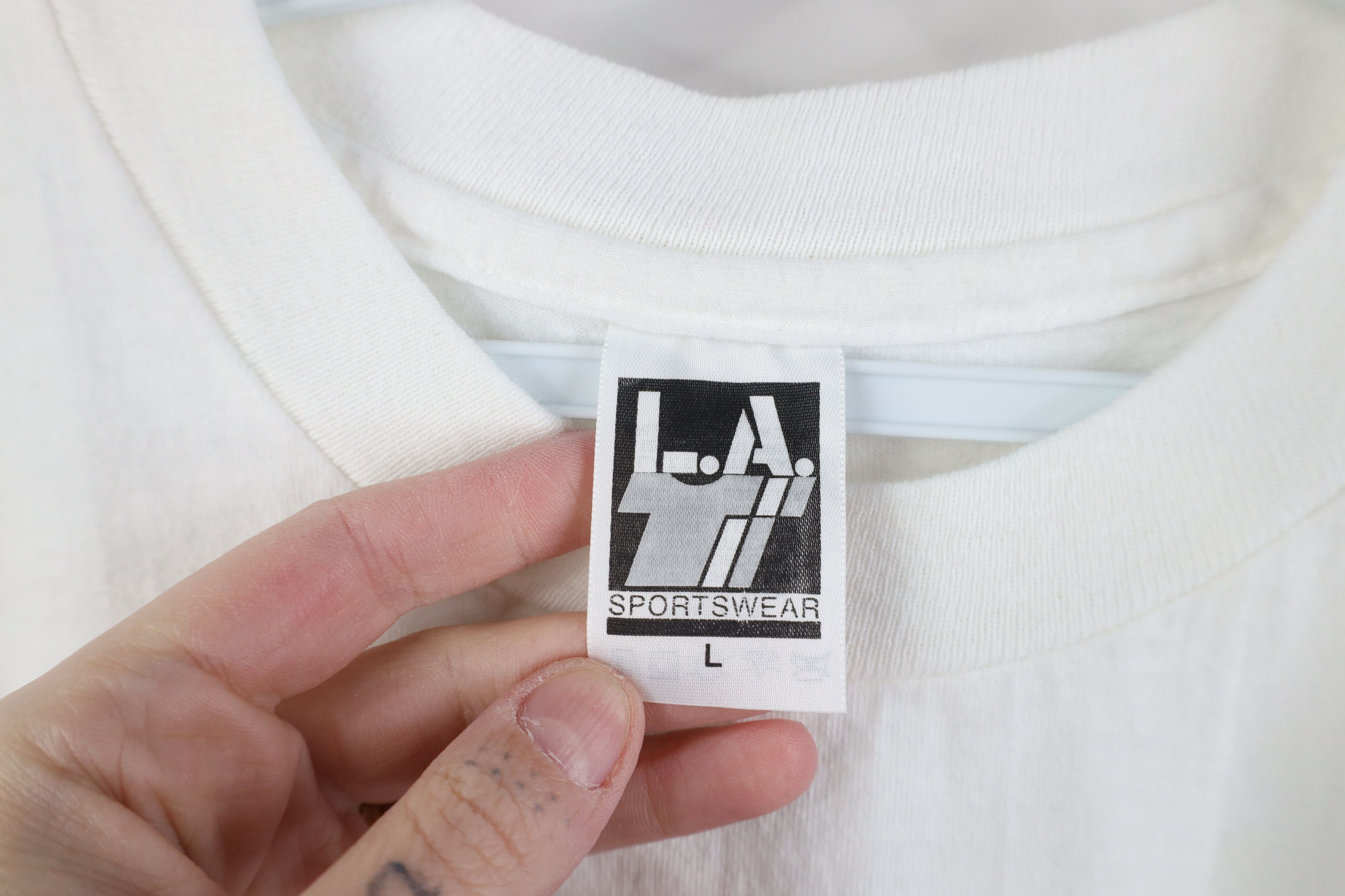 Vintage Vintage 90s Streetwear Flag Short Sleeve T-Shirt White USA Size US L / EU 52-54 / 3 - 5 Thumbnail
