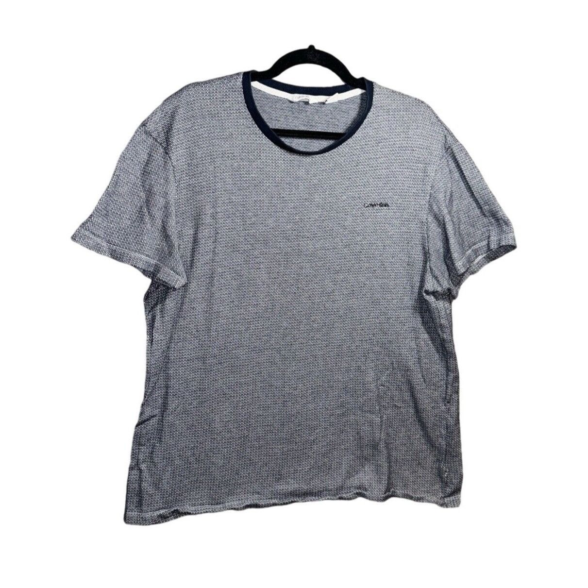 Calvin Klein Calvin Klein Mens Short Sleeved Shirt Round Neck Blue White Size US XL / EU 56 / 4 - 1 Thumbnail