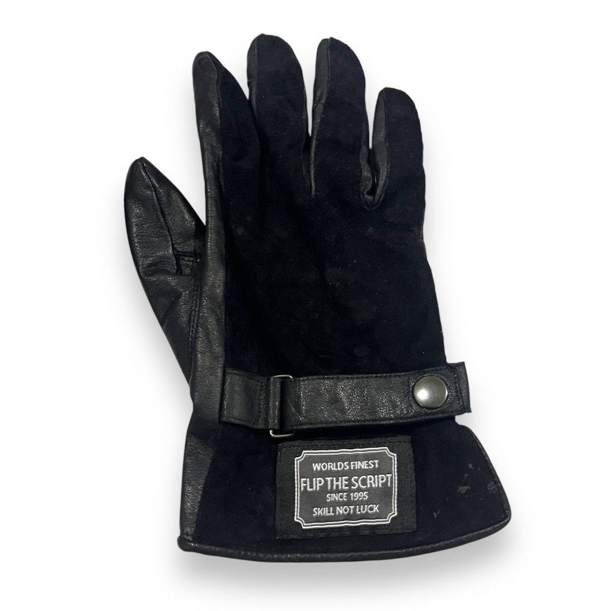 Beauty Beast × Leather FLIP THE SCRIPT LEATHER SUEDE BLACK GLOVE Size ONE SIZE - 3 Thumbnail