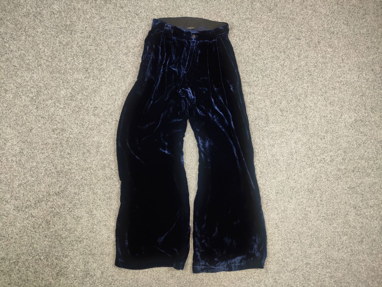 Roberto Collina Roberto Collina Italy Design Velour Wide Leg Dark Blue Pants Size 27" / US 4 / IT 40 - 6 Thumbnail
